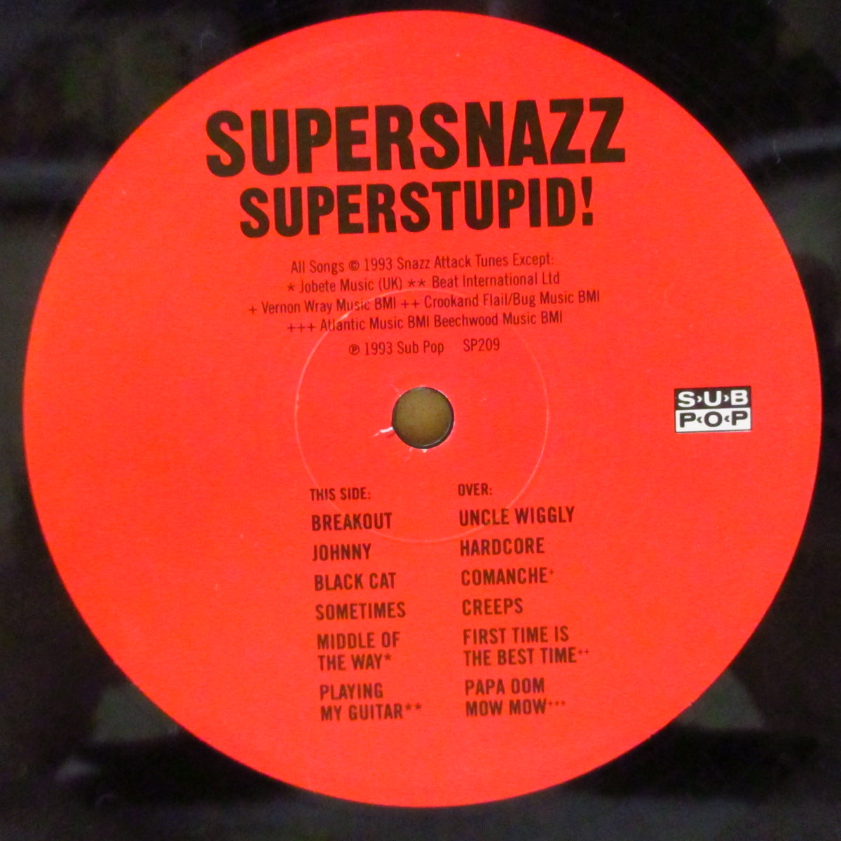SUPERSNAZZ (スーパースナッズ)  - Superstupid! (US オリジナル「黒盤」 LP) '93年1stアルバム