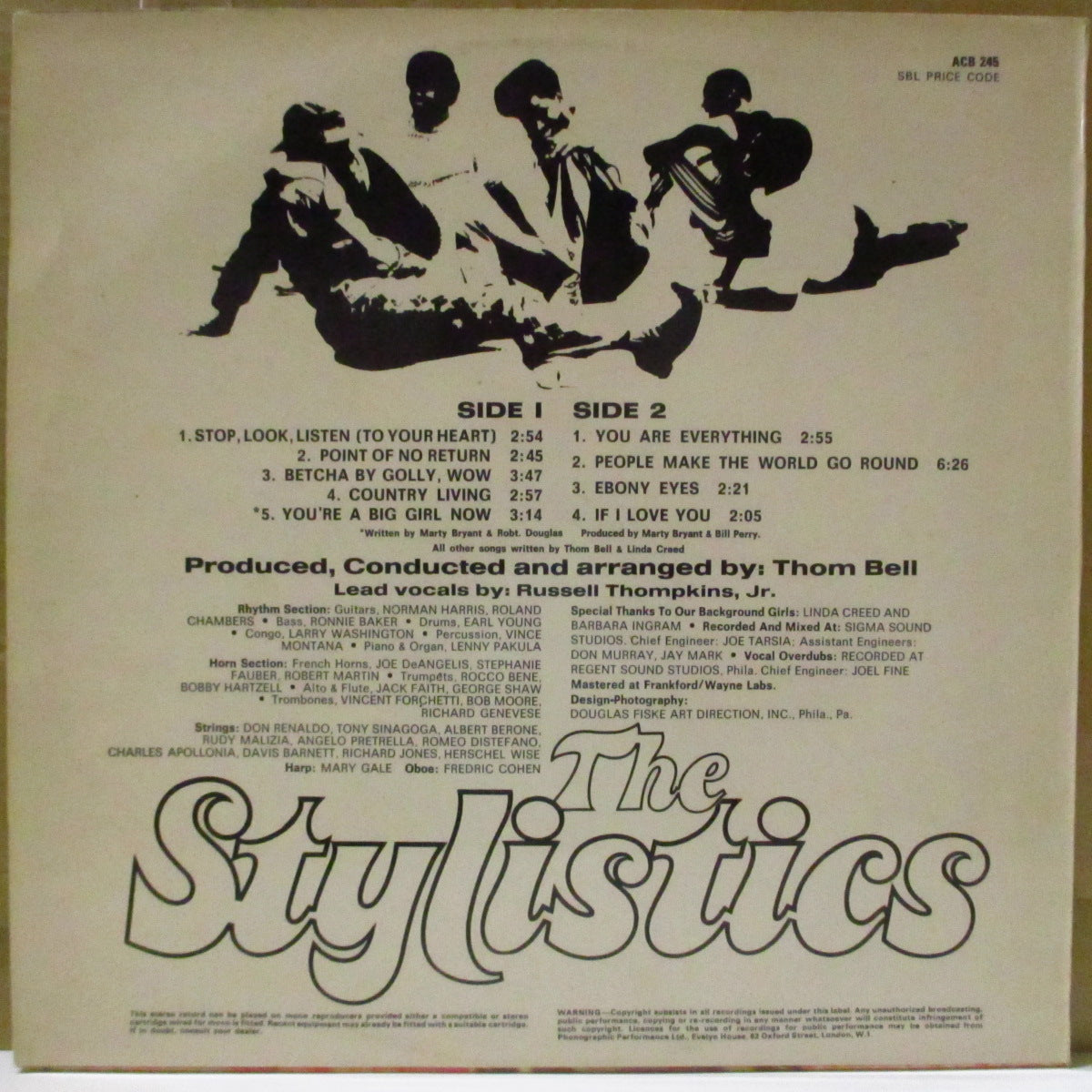 STYLISTICS, THE (ザ・スタイリスティックス)  - The Stylistics (1st) (UK 70's 再発通販オーディオ・クラブ・イシュー「ACB」品番ステレオLP/両面コーティング・ジャケ)名作デビュー・アルバム！