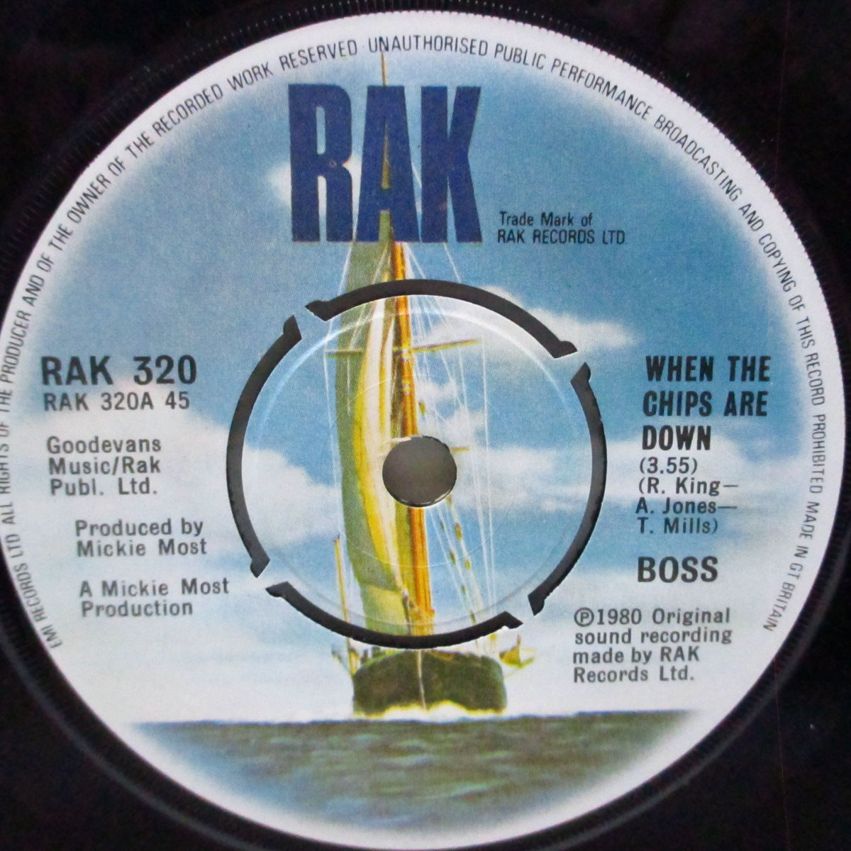 BOSS (BOFF) (ボス)  - When The Chips Are Down (UK オリジナル 7"/沢ソフト紙折り返しジャケ) 80's UKスカ！