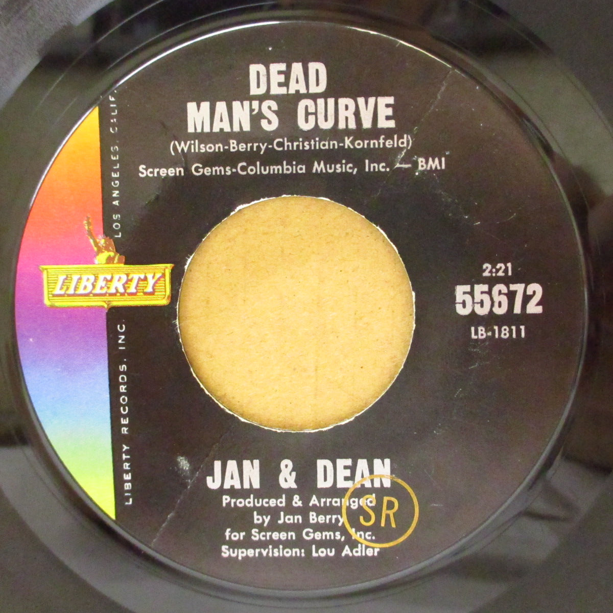 JAN & DEAN (ジャン＆ディーン)  - Dead Man's Curve (US '64 オリジナル・ジャケ付 7インチ)両面共にブライアン・ウィルソン作曲参加！
