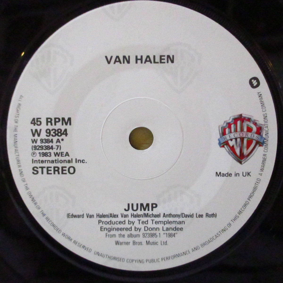VAN HALEN (ヴァン・ヘイレン) - Jump! (UK '83 オリジナル 7インチ+