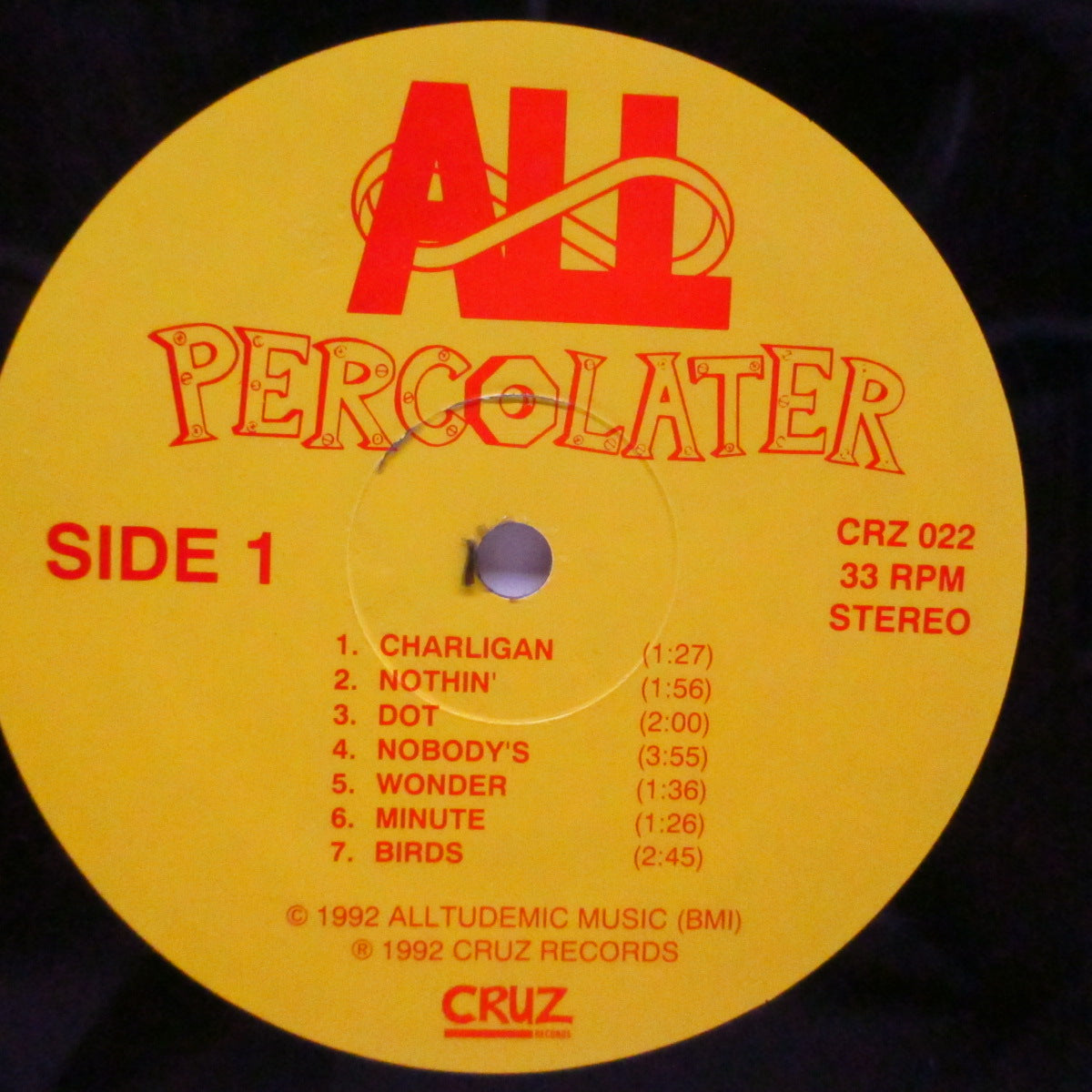 ALL (オール)  - Percolater (US '92 オリジナル LP) '92年5th アルバム！