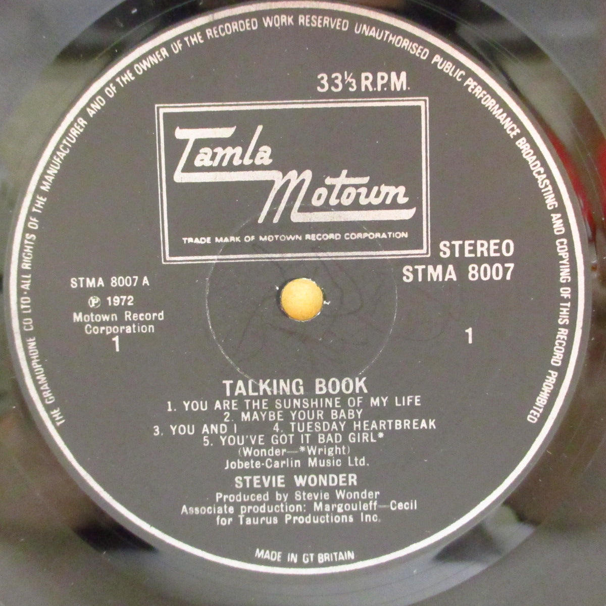 STEVIE WONDER (スティーヴィー・ワンダー)  - Talking Book (UK '73 初回オリジナル「Gramophone リム・ラベ」LP/見開きジャケ) 大名作「迷信」