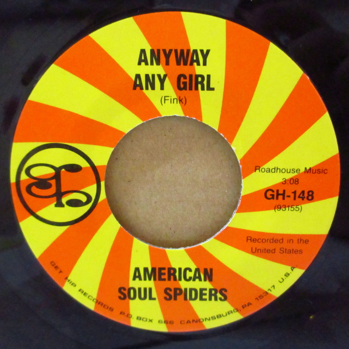 AMERICAN SOUL SPIDERS (アメリカン・ソウル・スパイダース)  - Anyway Any Girl (US '92 オリジナル「黒盤」 7インチ/光沢固紙ジャケ)