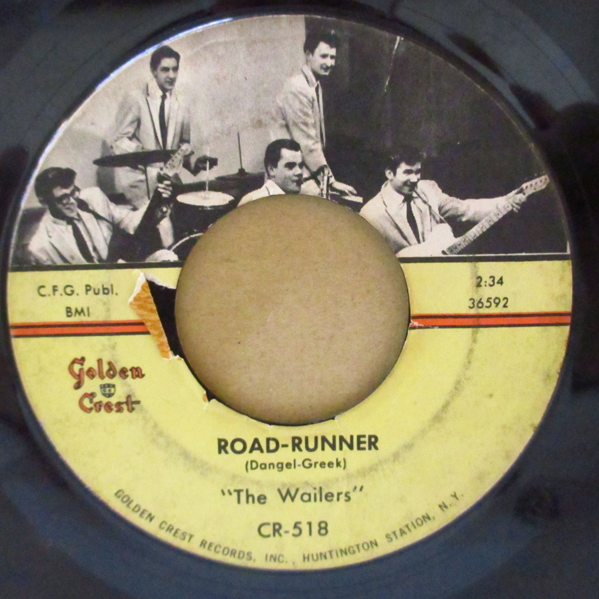 WAILERS, THE (ザ・ウェイラーズ)  - Tall Cool One / Road-Runner (US '59 オリジナル「バンド写真＆黄色ラベ ver」 7インチ)両面ガレージ・ロッキン・インスト名曲！