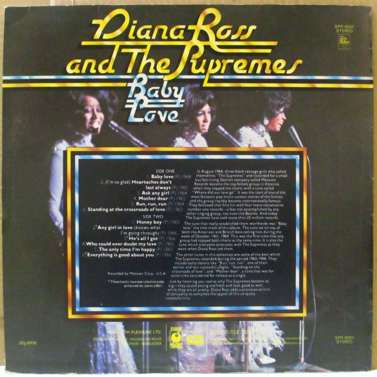 SUPREMES (シュプリームス)  - Baby Love (UK '73オリジナル・ステレオ LP/表面コーティング・ジャケ)英、NZ独自コンピ。