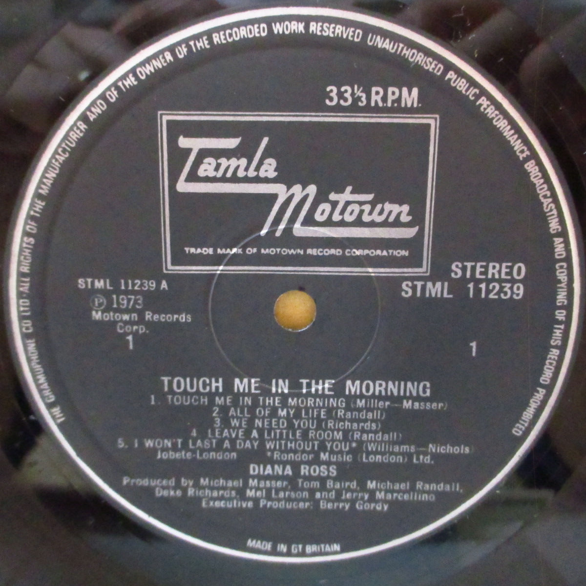 DIANA ROSS (ダイアナ・ロス)  - Touch Me In The Morning (UK 70's 再発「Gramophonbeリム光沢黒ラベ」ステレオ LP/両面コーティング・ジャケ) 