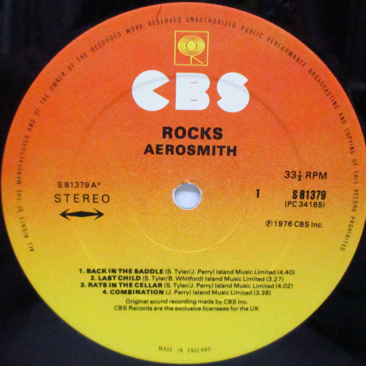 AEROSMITH (エアロスミス)  - Rocks (UK オリジナル LP+インナー/光沢ジャケ)