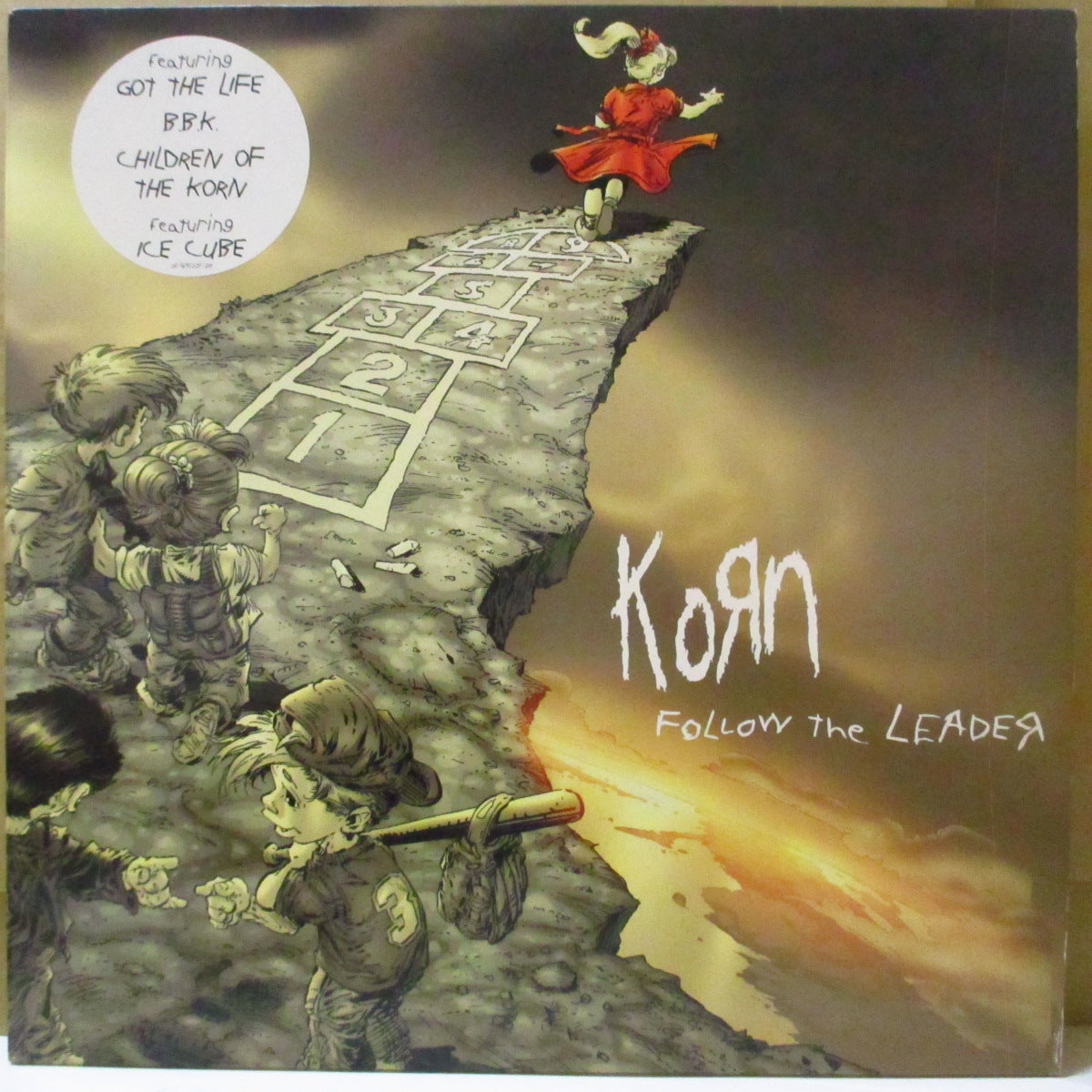 KORN (コーン)  - Follow The Leader (EU オリジナル 2xLP+ソフト紙インナー/レアステッカー付き光沢ジャケ) '98年3rdアルバム