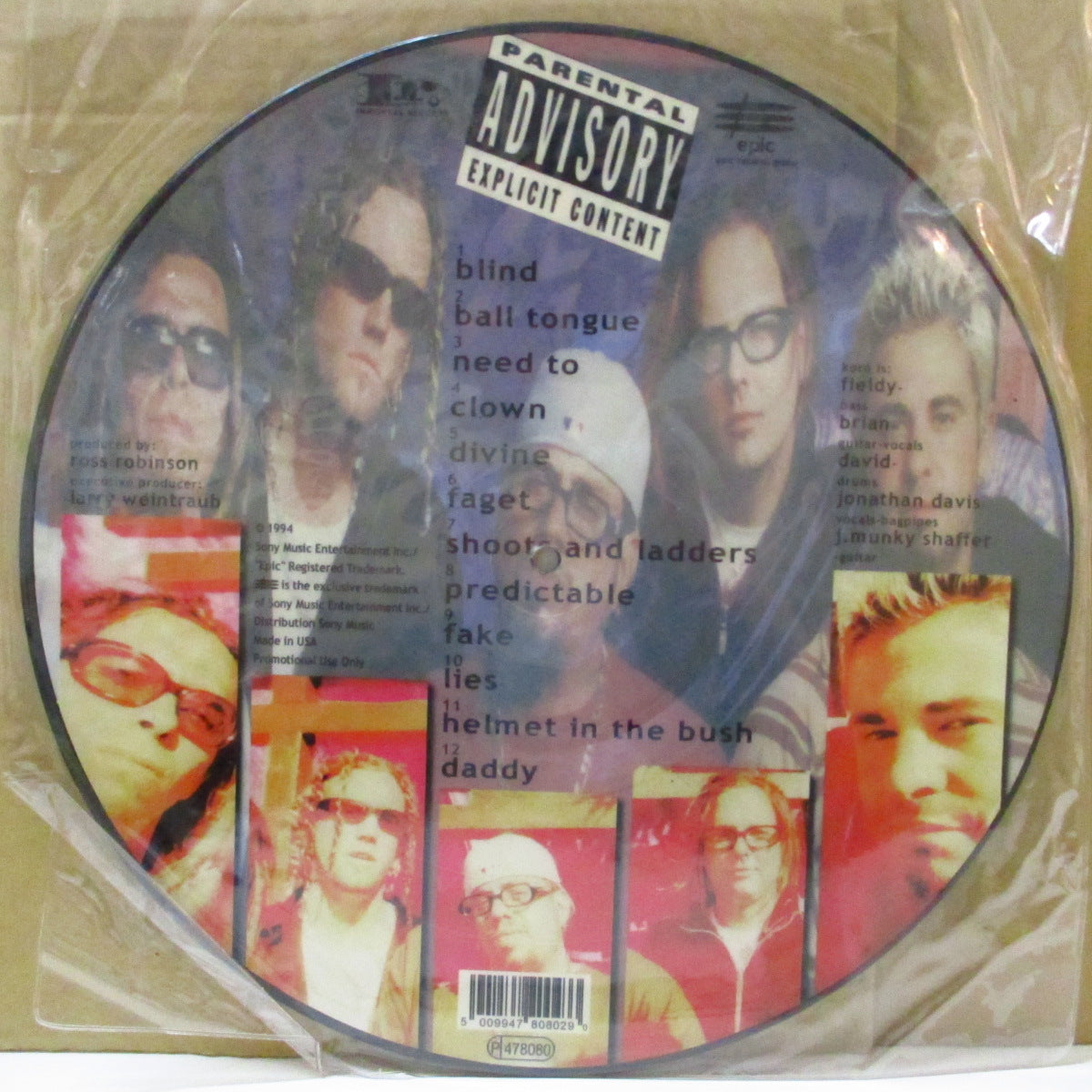 KORN (コーン)  - S.T. <1st Album> (US 限定リプロ・ピクチャー LP+PVC) '94年1stアルバム