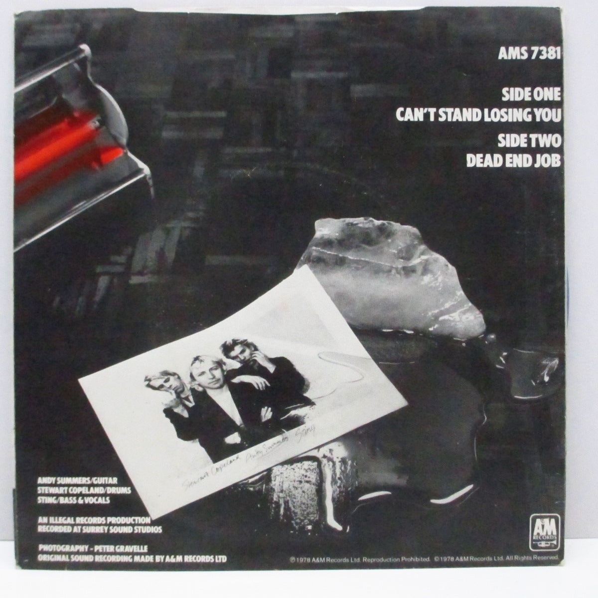 POLICE, THE (ザ ・ポリス)  - Can't Stand Losing You (UK '79 限定「濃ブルーヴァイナル / 小穴」7"+光沢固紙ジャケ)