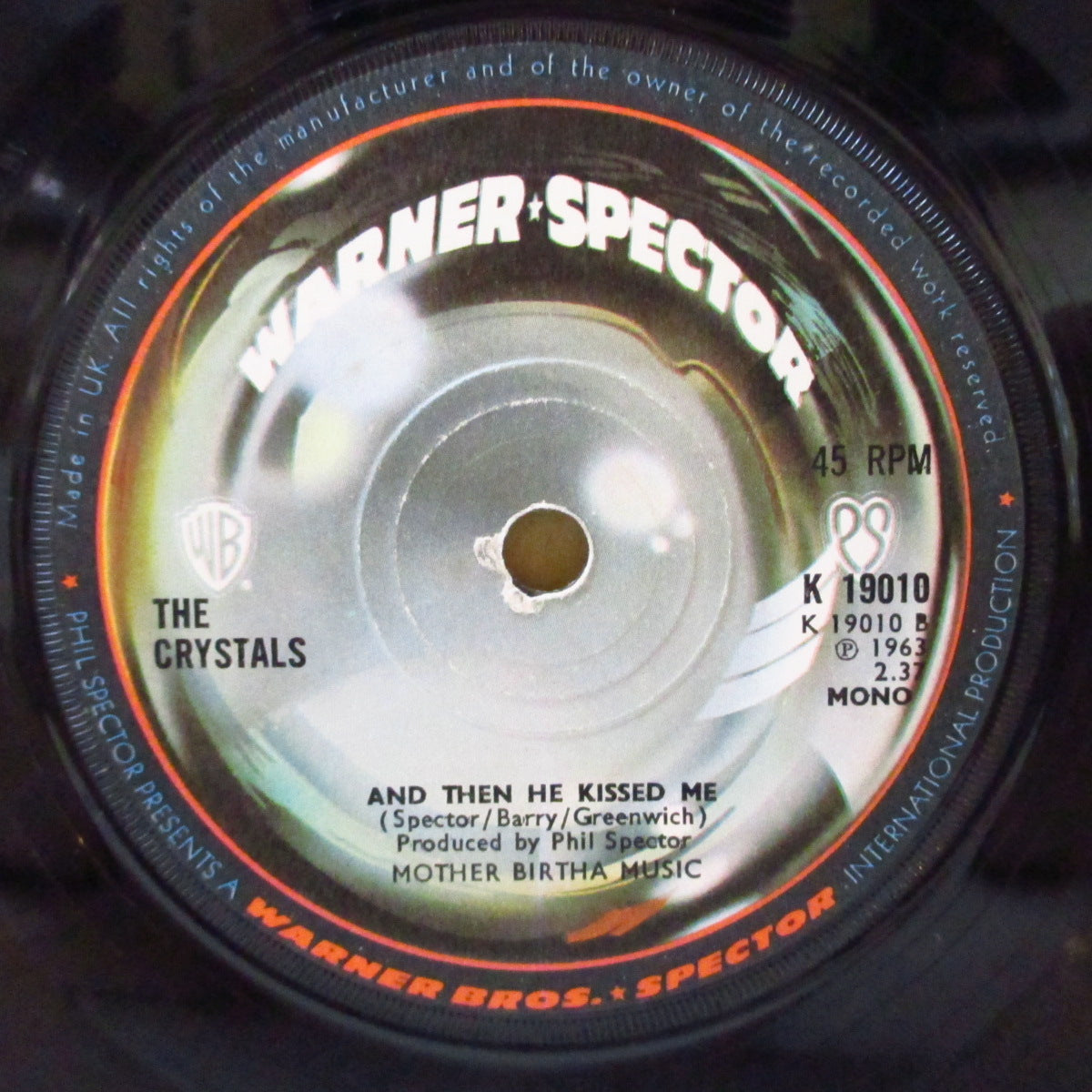 CRYSTALS, THE (ザ・クリスタルズ)  - Da Doo Ron Ron (UK '74 再発「ソリッドセンター黒盤」モノラル 7インチ)フィル・スペクター'63年名曲カップリング！