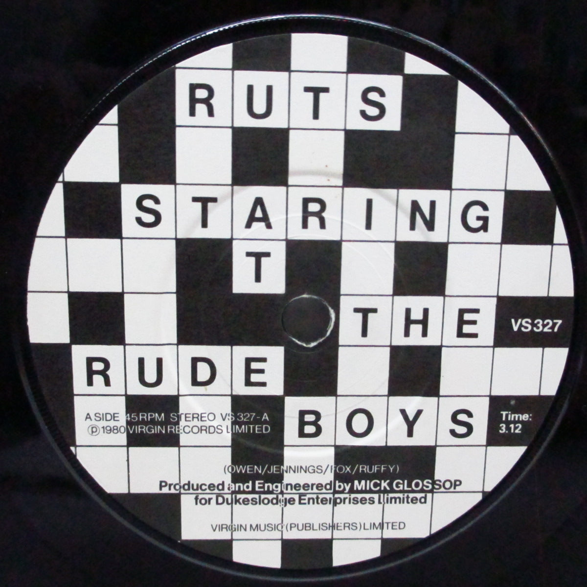 RUTS, THE (ザ ・ラッツ)  - Staring At The Rude Boys (UK オリジナル 7"+「クロスワードパズル付き」見開きジャケ)