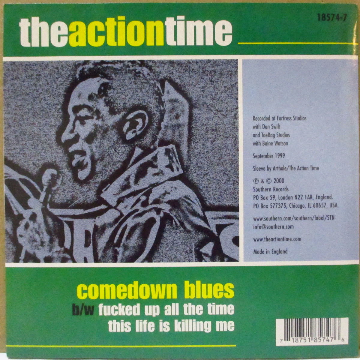 ACTION TIME, THE (ジ・アクション・タイム)  - Comedown Blues +2 (UK '00 オリジナル3曲入り 7インチ+インサート/光沢固紙ジャケ)