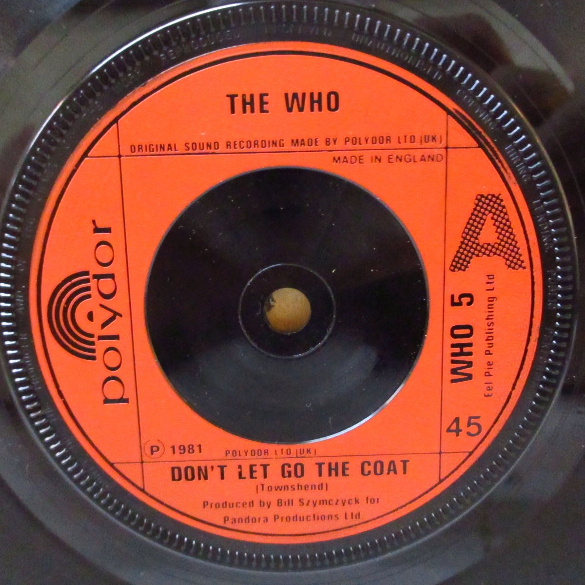 WHO (フー)  - Don't Let Go The Coat (UK '81 オリジナル 7インチ+光沢折り返しジャケ)