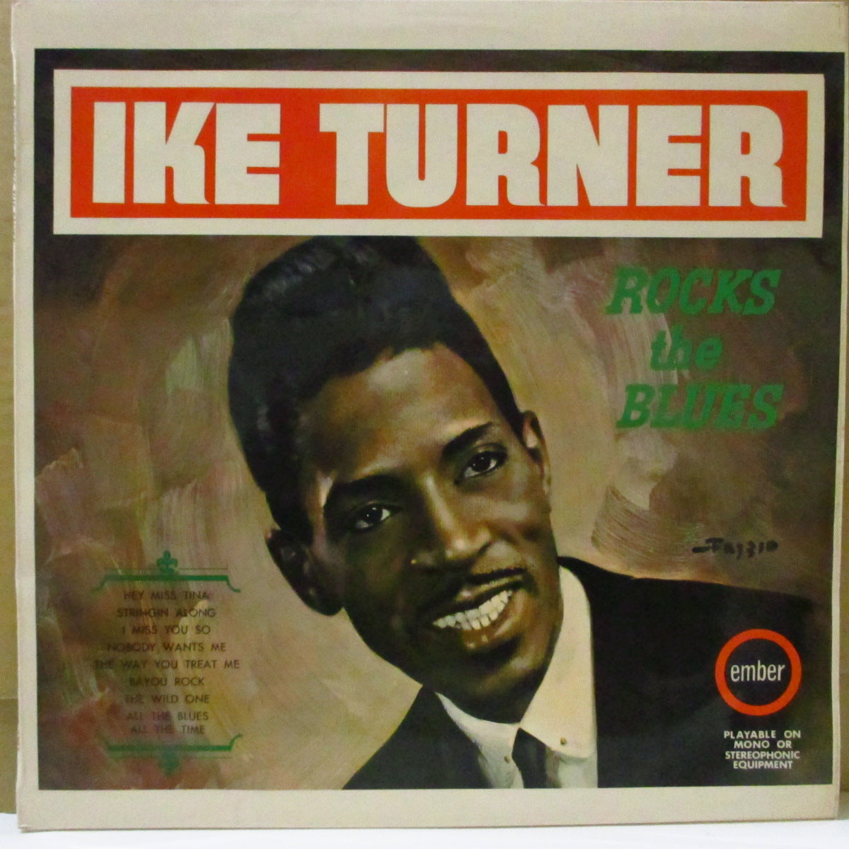 IKE TURNER (アイク・ターナー)  - Rocks The Blues (UK '68 再発モノラル LP/表面コーティング・ジャケ)'63年ソロ・デビューアルバムの'68年英国初盤。奇跡の美品！