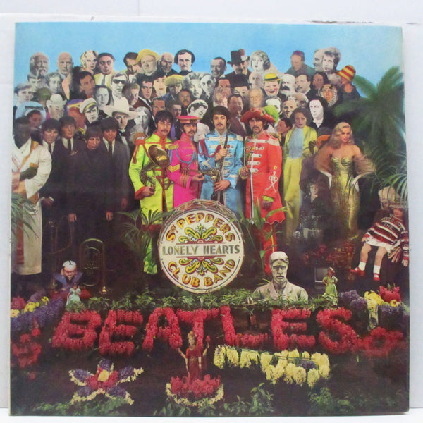 BEATLES (ビートルズ)  - Sgt.Peppers Lonely Hearts Club Band (UK-France 70's 再発 2xEMI 「ステレオ」LP+インサート/「中ジャケ折り返無」両面コーティング見開ジャケ)