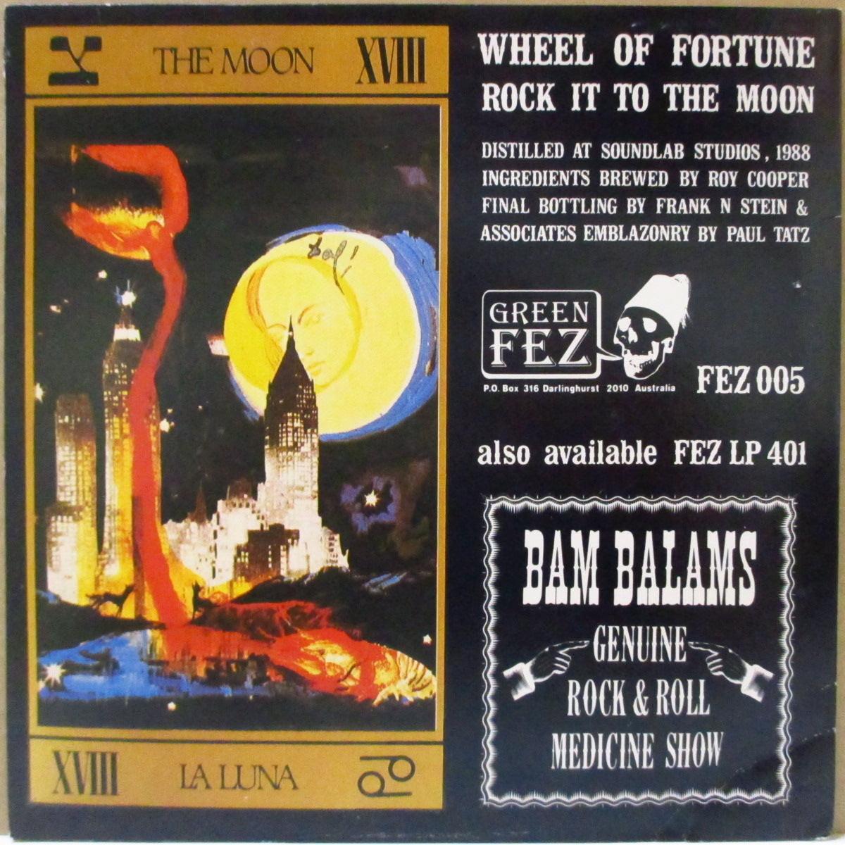 BAM BALAMS, THE (ザ・バム・バラムス)  - Wheel Of Fortune (OZ '88 オリジナル「黒盤」 7インチ/光沢固紙ジャケ)