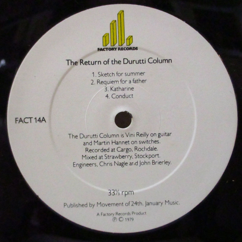DURUTTI COLUMN, THE (ドルッティ・コラム)  - The Return Of The Durutti Column (UK '80 再発 LP/絹目ジャケ)