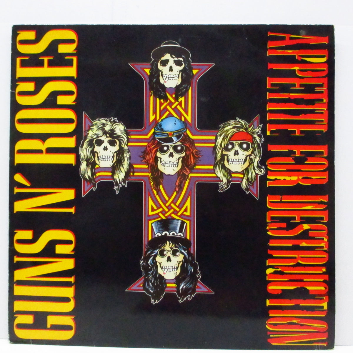 GUNS N' ROSES (ガンズ・アンド・ローゼズ)  - Appetite For Destruction (UK-EU '87 再発 LP+インナー/ドクロ十字架」ジャケ)