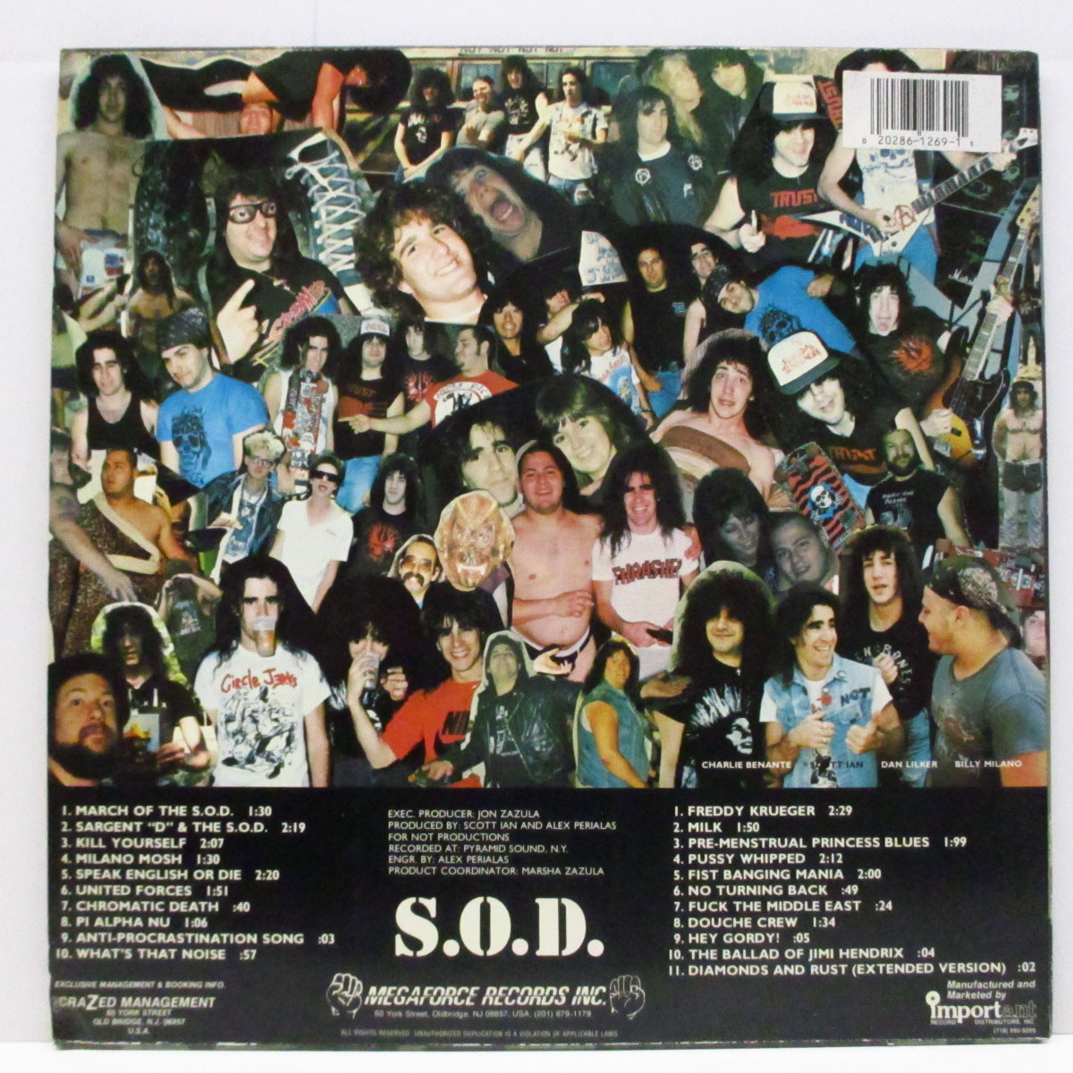 S.O.D. : Stormtroopers Of Death (エス・オー・ディー)  - Speak English Or Die (US '85 オリジナル LP+インナー）ファースト！