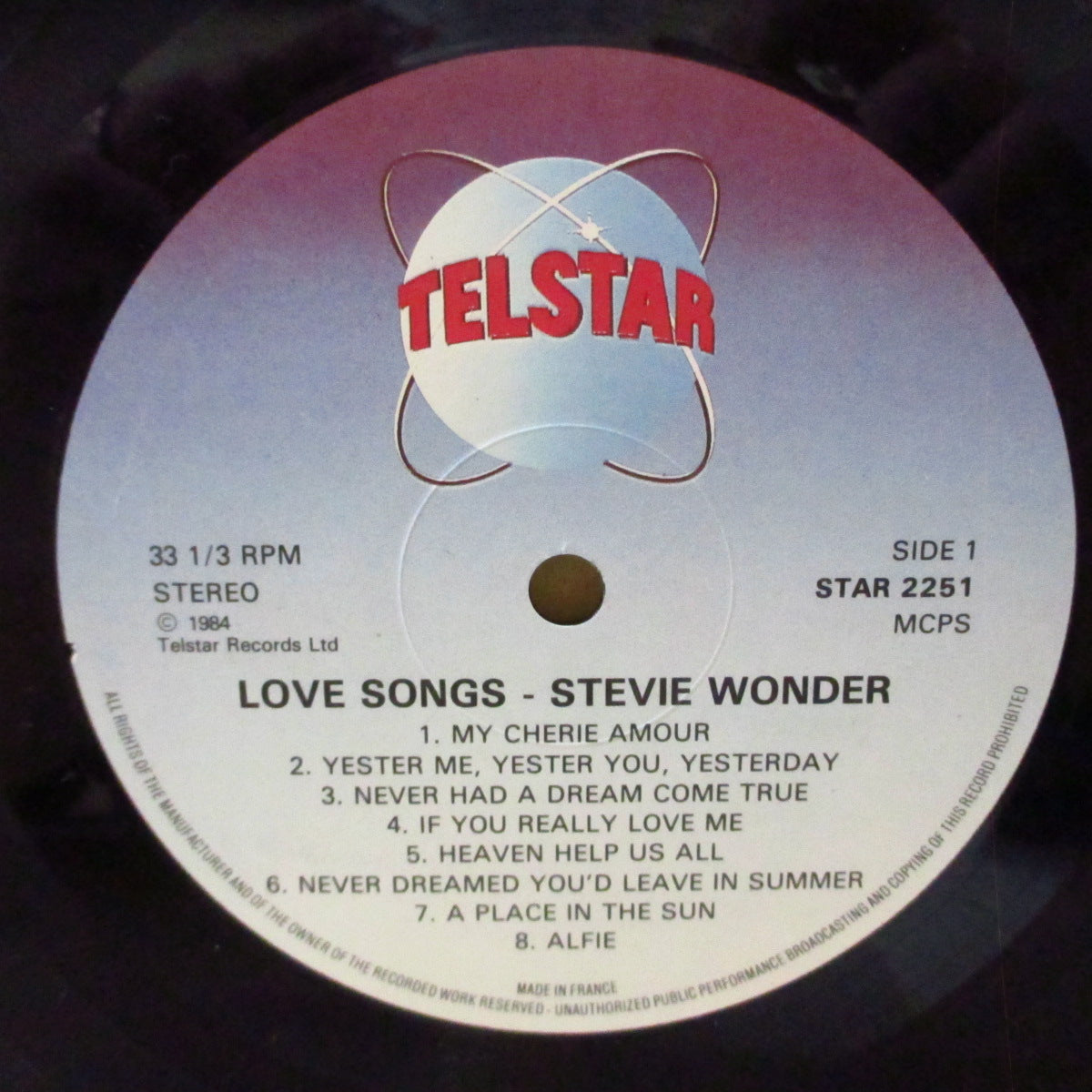 STEVIE WONDER (スティーヴィー・ワンダー)  - Love Songs : 16 Classic Hits (UK '84 オリジナル・ステレオ LP)欧州、OZ/NZで発表の独自「恋歌」編集コンピ全16曲。