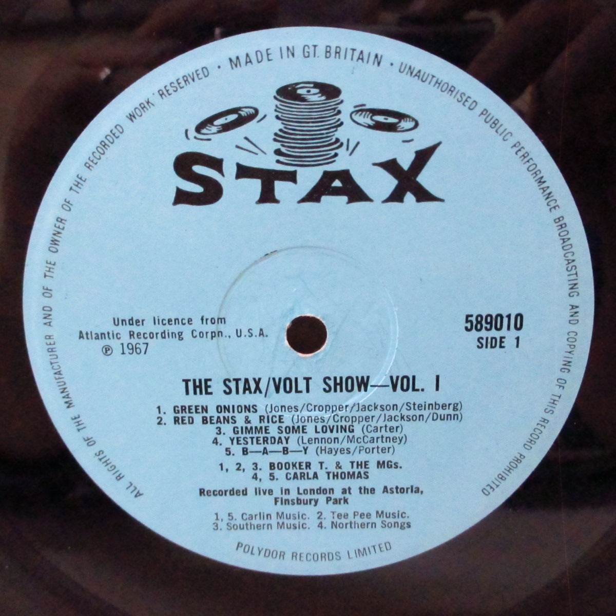 V.A. (Stax、Volt社アーティストのロンドン・ライブ収録シリーズ)  - The Stax - Volt Tour In London 1 (UK '67 オリジナル・モノラル LP/表面コーティング・ジャケ)