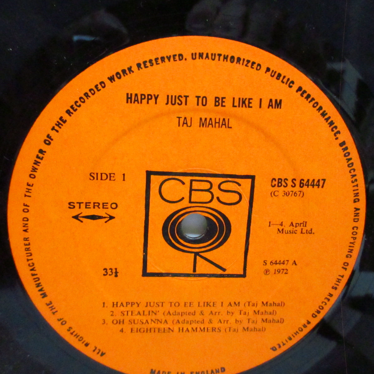 TAJ MAHAL (タジ・マハール)  - Happy Just To Be Like I Am (UK オリジナル LP/見開ジャケ）