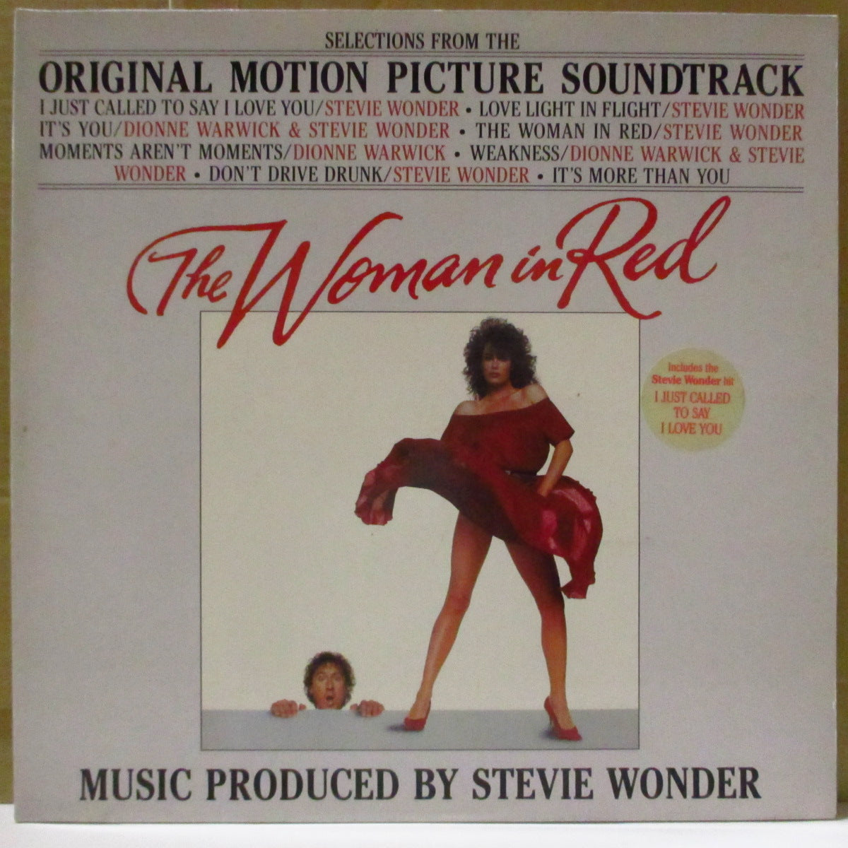 STEVIE WONDER (スティーヴィ・ワンダー)  - The Woman In Red : Selections From The Original Motion Picture Soundtrack (EU '84 オリジナル・ステレオ LP/円形宣伝ステッカー付き見開きジャケ) 大ヒット・サントラ
