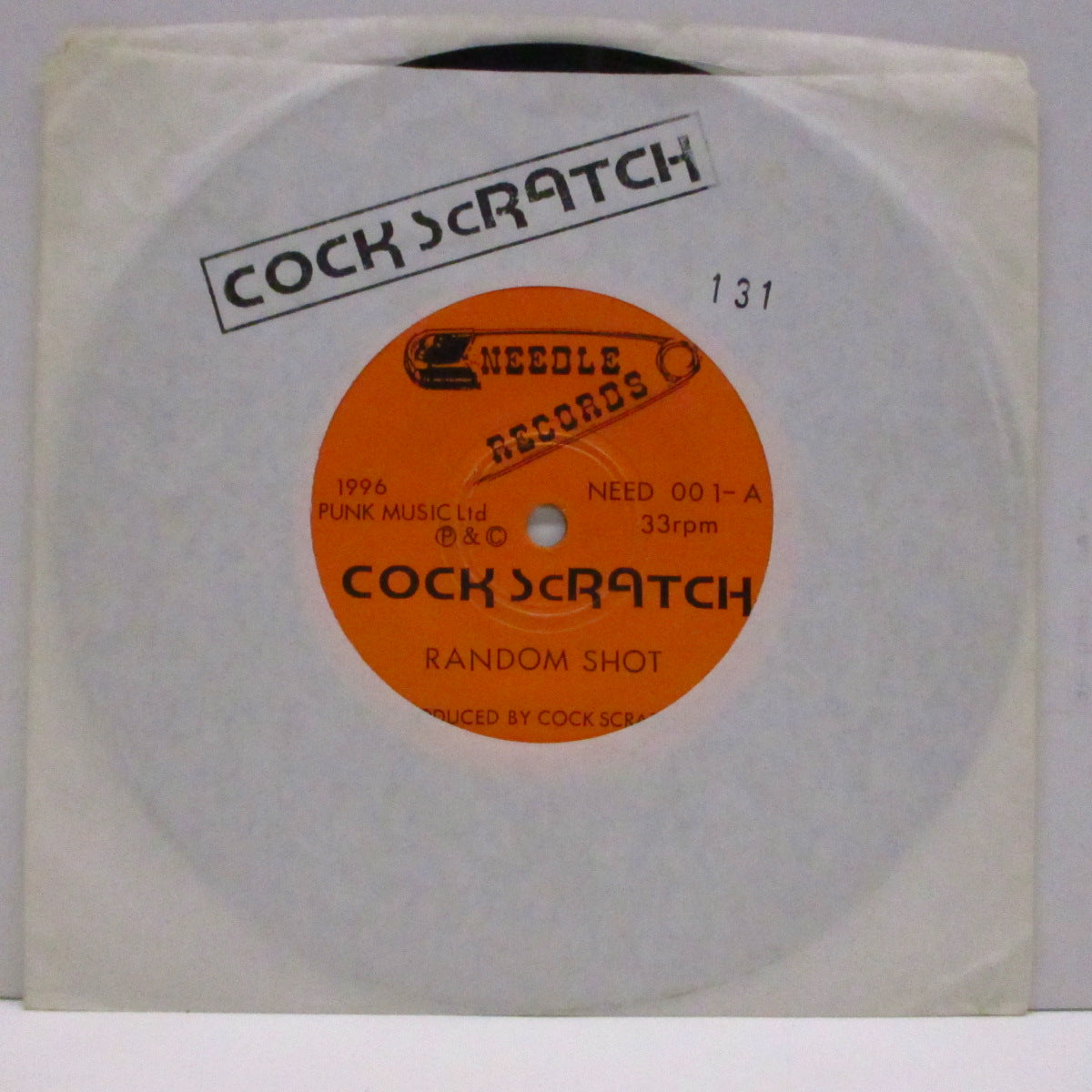 COCK SCRATCH (コック・スクラッチ)  - Random Shot (Japan '96 500枚限定 3曲入り 7"/ナンバリング入り「ダイカット」ジャケ）唯一作！