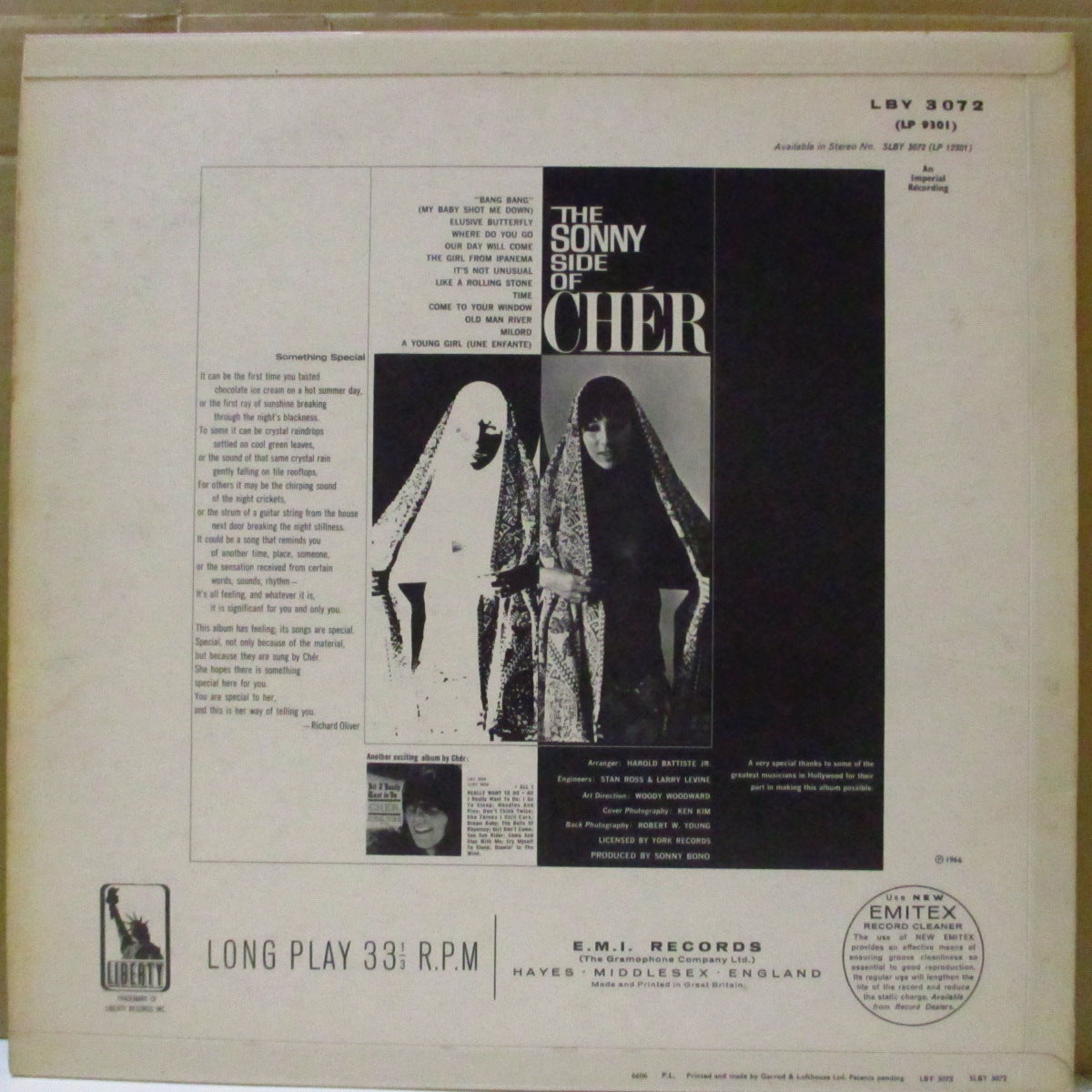 CHER (シェール)  - The Sonny Side Of Chér (UK '66 初回品番、黒ラベ・オリジナル・モノラル LP) ソロ・2ndアルバム！近年稀な美品