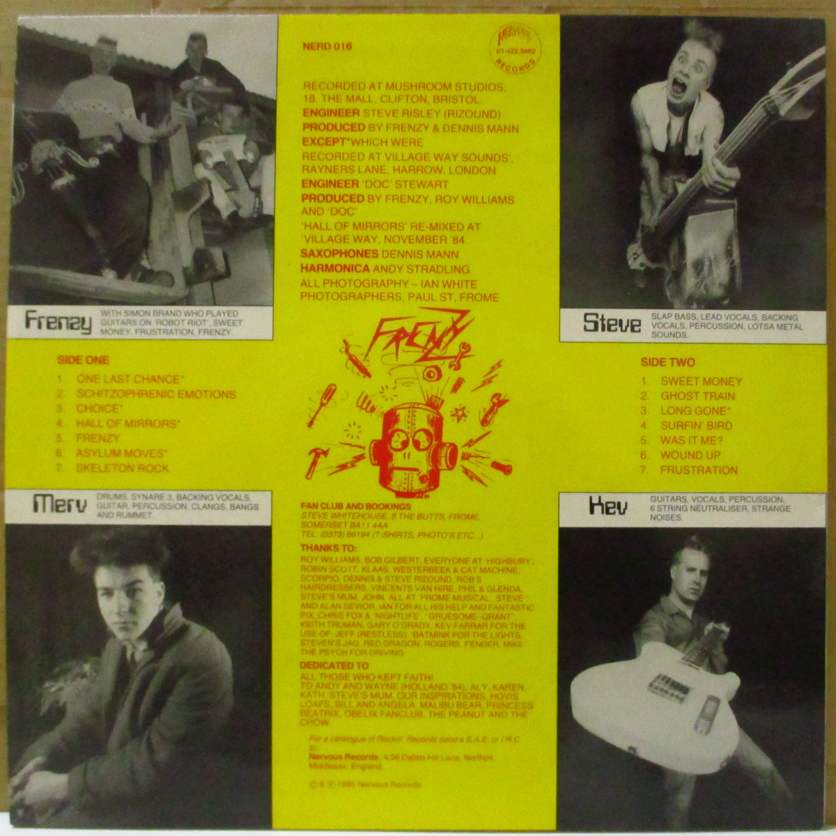 FRENZY (フレンジー)  - Hall Of Mirrors (UK 90's 再発「黒盤」 LP+インサート) '85年1stアルバム！