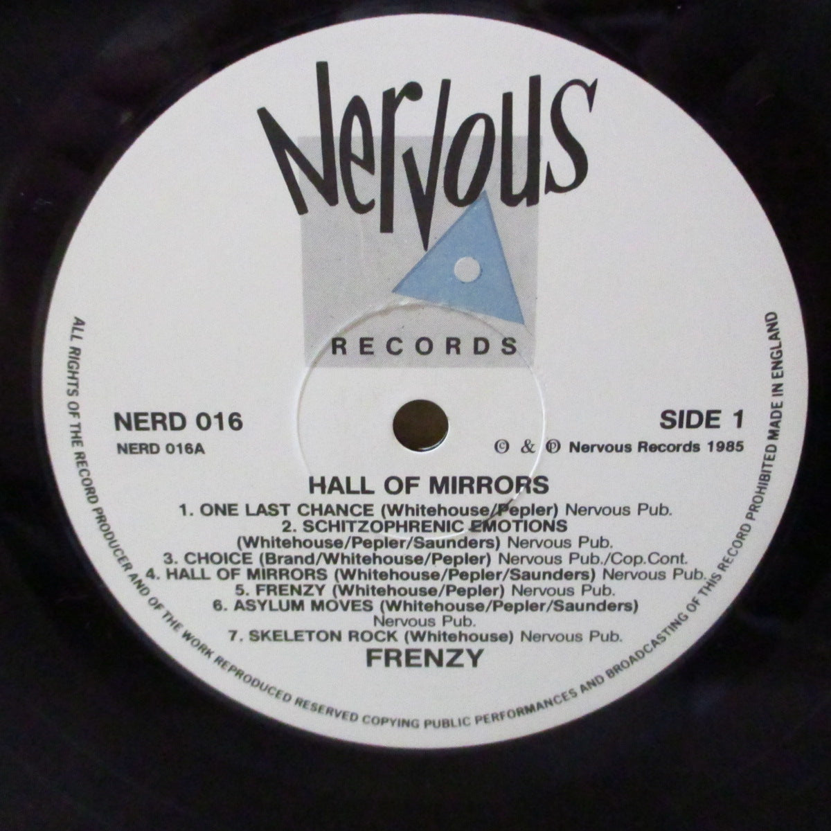 FRENZY (フレンジー)  - Hall Of Mirrors (UK 90's 再発「黒盤」 LP+インサート) '85年1stアルバム！