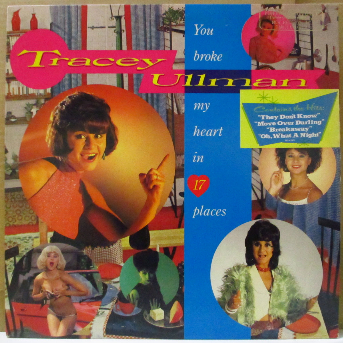 TRACEY ULLMAN (トレイシー・ウルマン)  - You Broke My Heart In 17 Places (US オリジナル「Stiffロゴ無しラベ」LP/宣伝ステッカー、プロモスタンプ・ジャケ) '83年1stアルバム