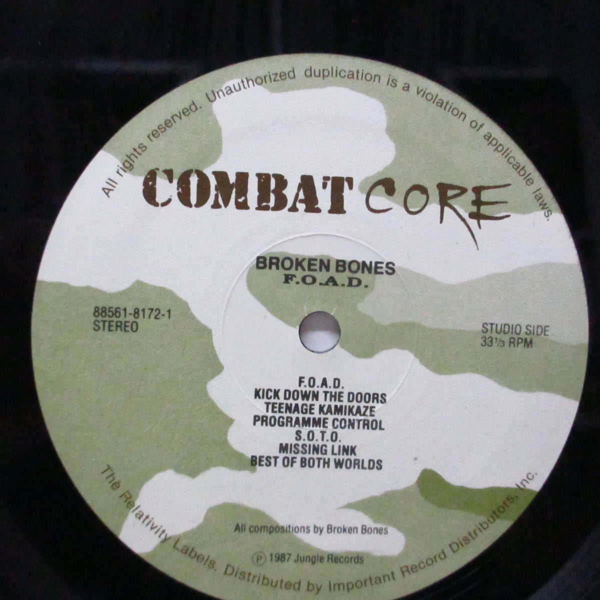 BROKEN BONES (ブロークン・ボーンズ)  - F.O.A.D. (US オリジナル LP) スタジオ＆ライブ！