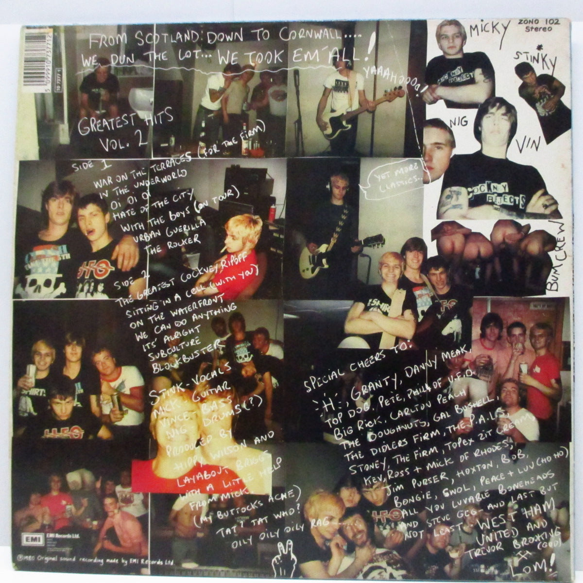 COCKNEY REJECTS (コックニー・リジェクツ)  - Greatest Hits Vol.2 (UK '87 再発「青ラベ」LP+インナー、ポスター/バーコ有ジャケ）'80年セカンド！
