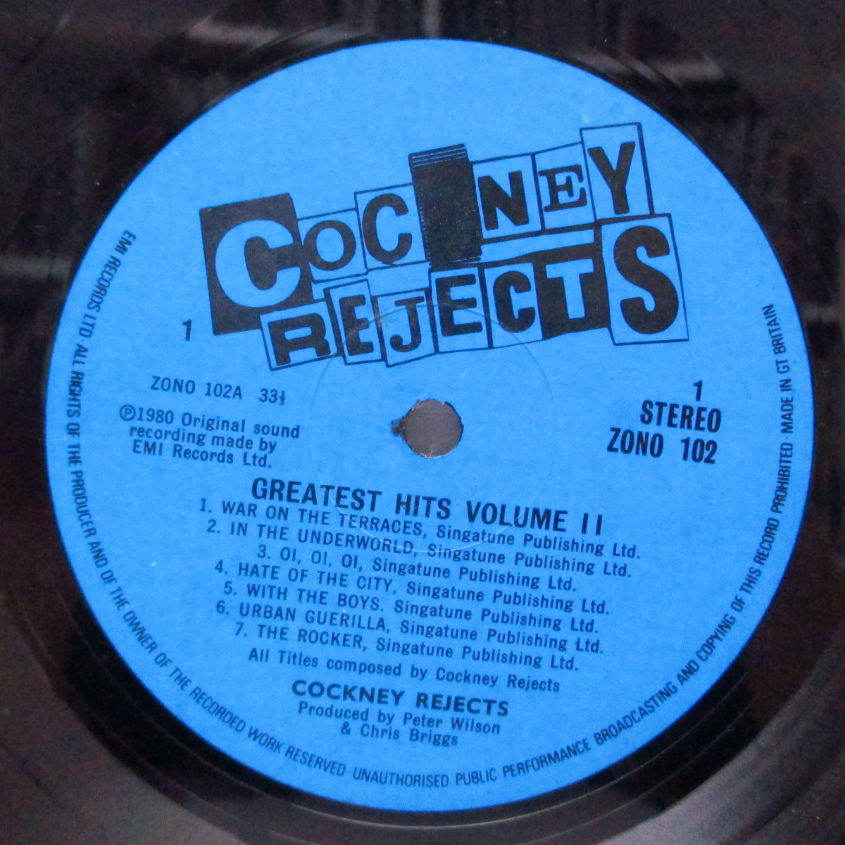 COCKNEY REJECTS (コックニー・リジェクツ)  - Greatest Hits Vol.2 (UK '87 再発「青ラベ」LP+インナー、ポスター/バーコ有ジャケ）'80年セカンド！