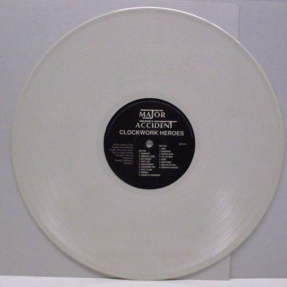 MAJOR ACCIDENT (メジャー・アクシデント)  - Clockwork Heroes (UK '98 限定再発「ホワイトヴァイナル」LP/AHOY LP 16) シングル集！