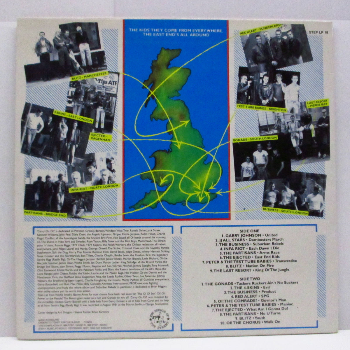 V.A. (80's UK Oi!コンピ！)  - Carry On Oi!! (UK '96 限定再発「グリーンヴァイナル」LP/STEP LP18)