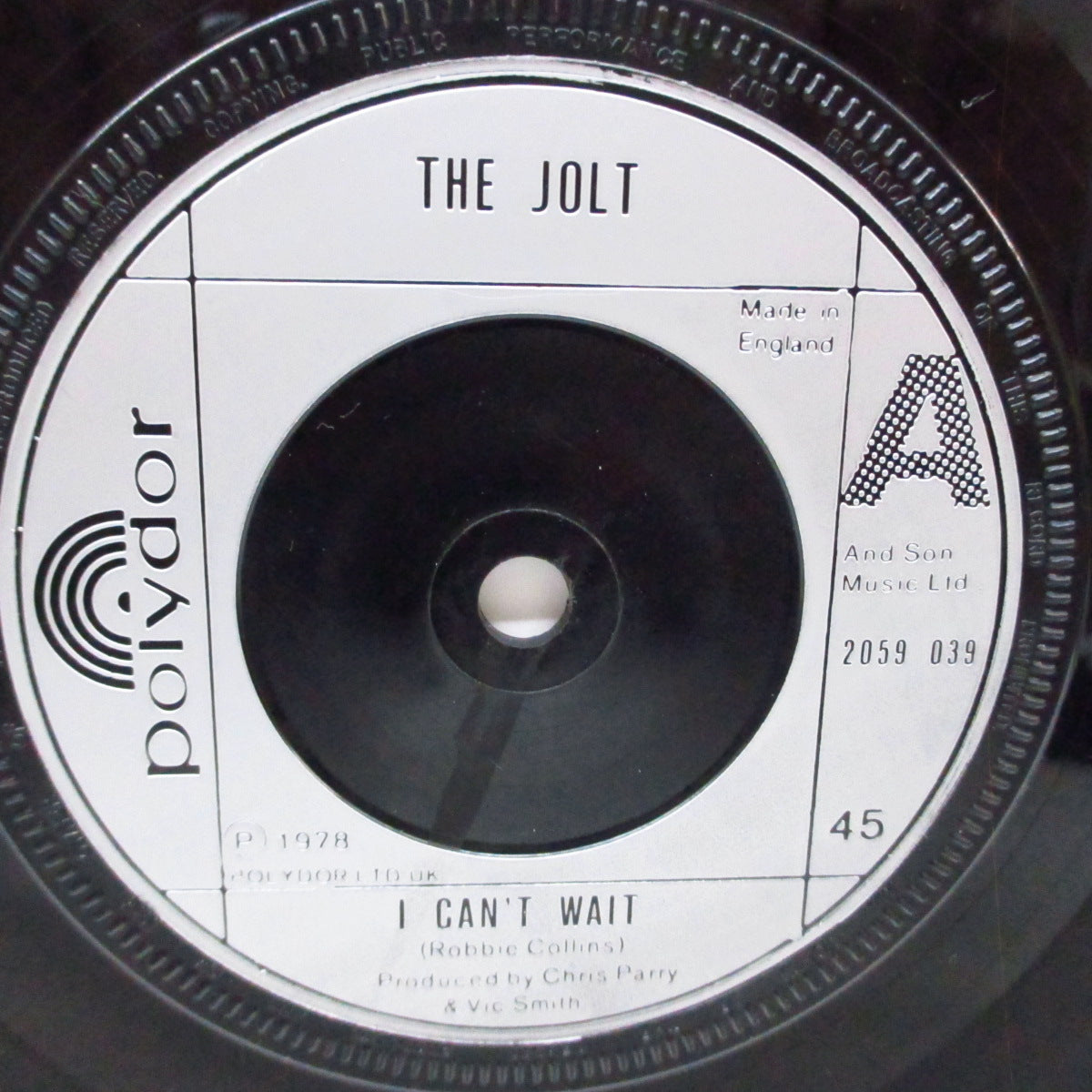 JOLT, THE (ザ・ジョルト)  - I Can't Wait (UK オリジナル 7"/光沢ソフト紙折り返しジャケ付) '78年ラストシングル！