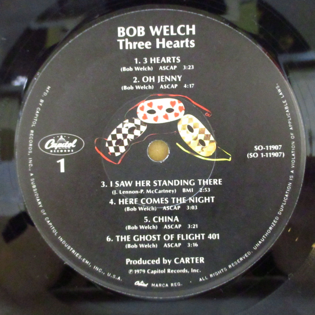 BOB WELCH (ボブ・ウェルチ)  - Three Hearts (US オリジナル LP+ソフト紙インナー/レアステッカー付き光沢ジャケ) '79年2ndアルバム