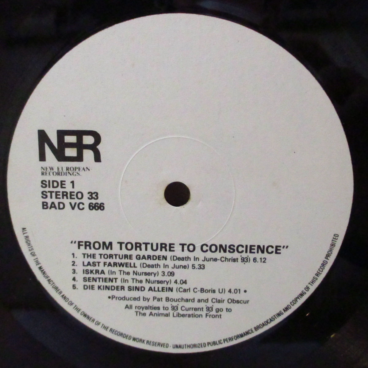 V.A. ('80s UKノイズ/ネオフォーク・コンピ)  - From Torture To Conscience (UK '84 1,000枚限定「銀箔エンボス光沢ジャケ」LP+インサート/光沢ジャケ)