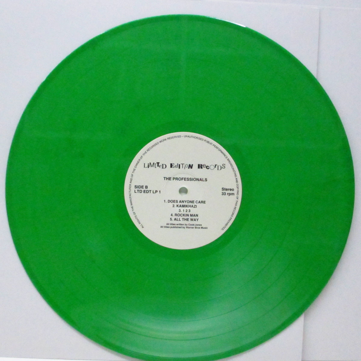 PROFESSIONALS, THE (プロフェショナルズ)  - Featuring Steve Jones And Paul Cook (UK 限定ナンバリング入り「緑ヴァイナル」LP) レアトラックス集！
