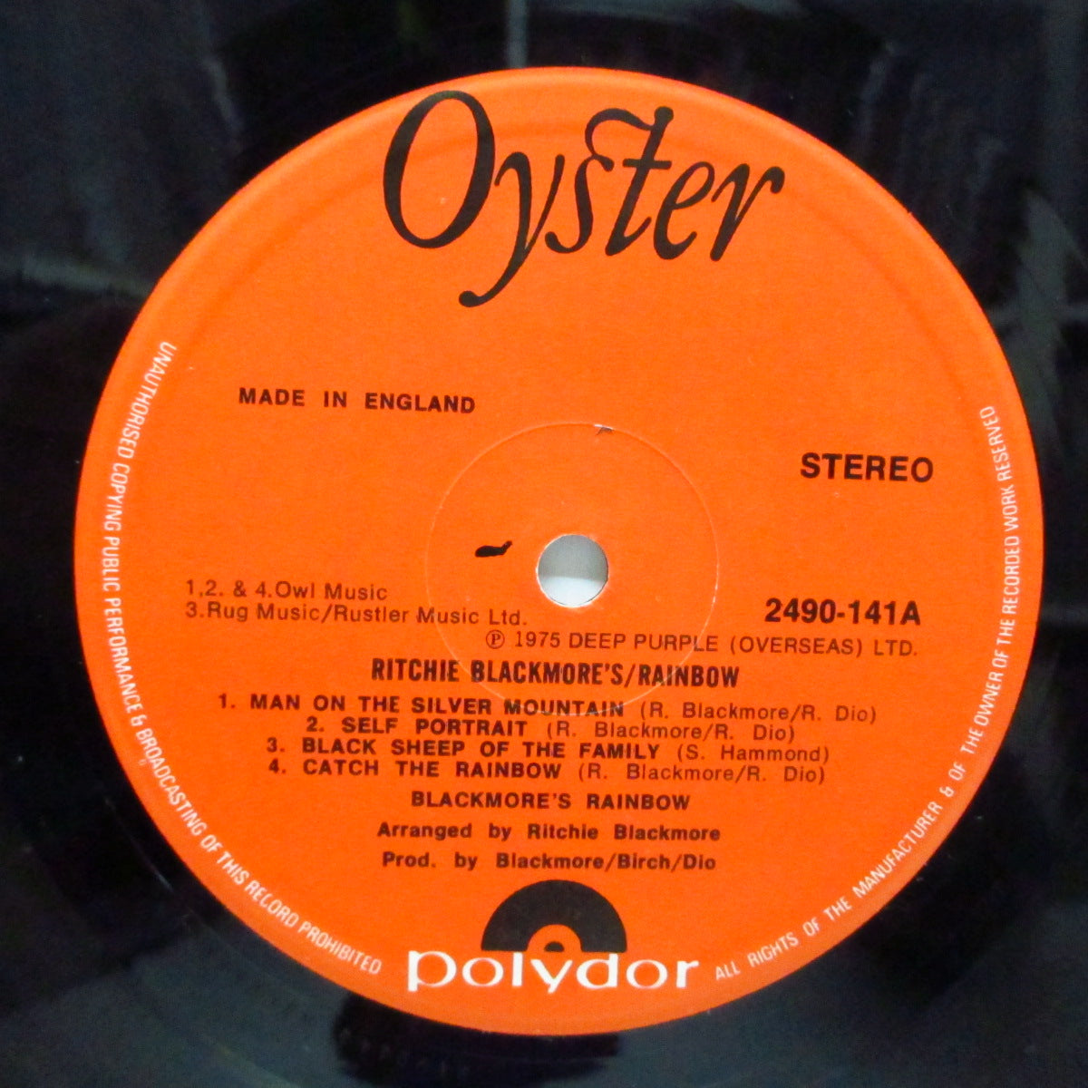 RAINBOW (レインボウ)  - Ritchie Blackmore's Rainbow (UK '78 再発「赤ラベ」LP/光沢見開ジャケ) '75年デビュー・アルバム！