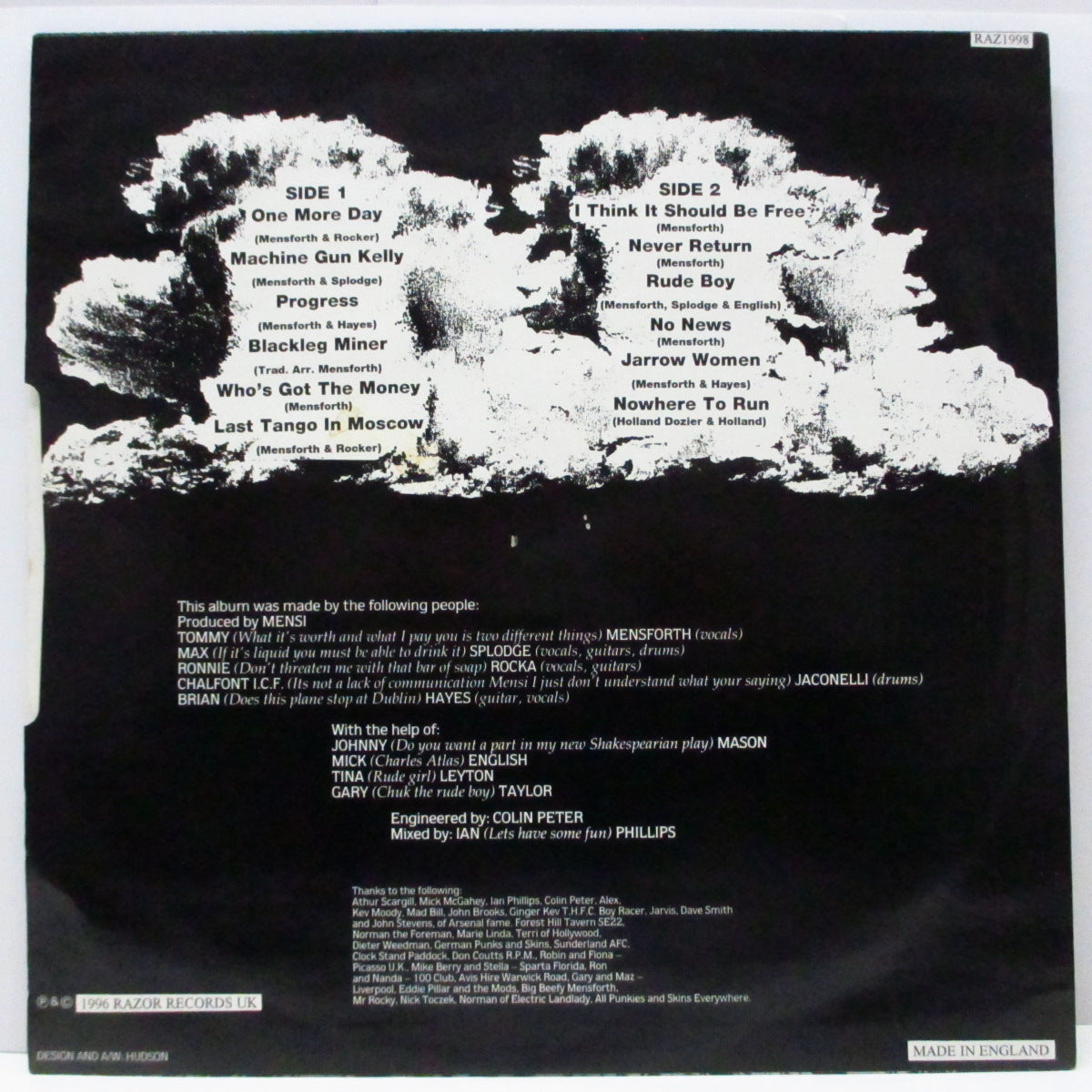 ANGELIC UPSTARTS (エンジェリック・アップスターツ)  - Last Tango In Moscow (UK '96 再発「黄色ラベ」LP/AZ1998)