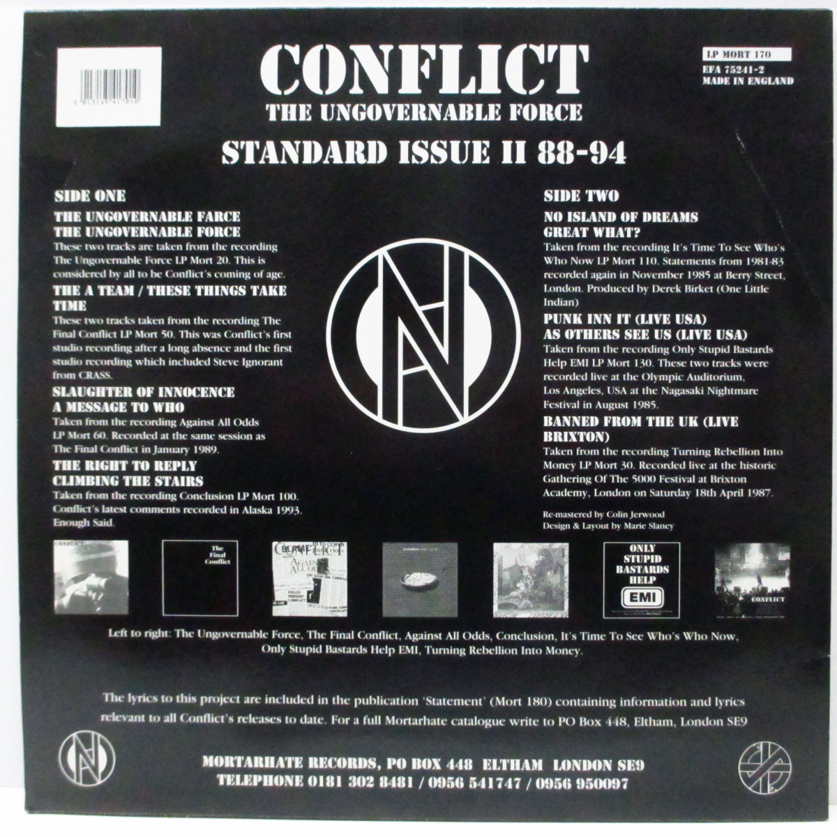 CONFLICT (コンフリクト)  - Standard Issue ll 88-94 (UK オリジナル LP) ベスト盤第二弾、全12曲！