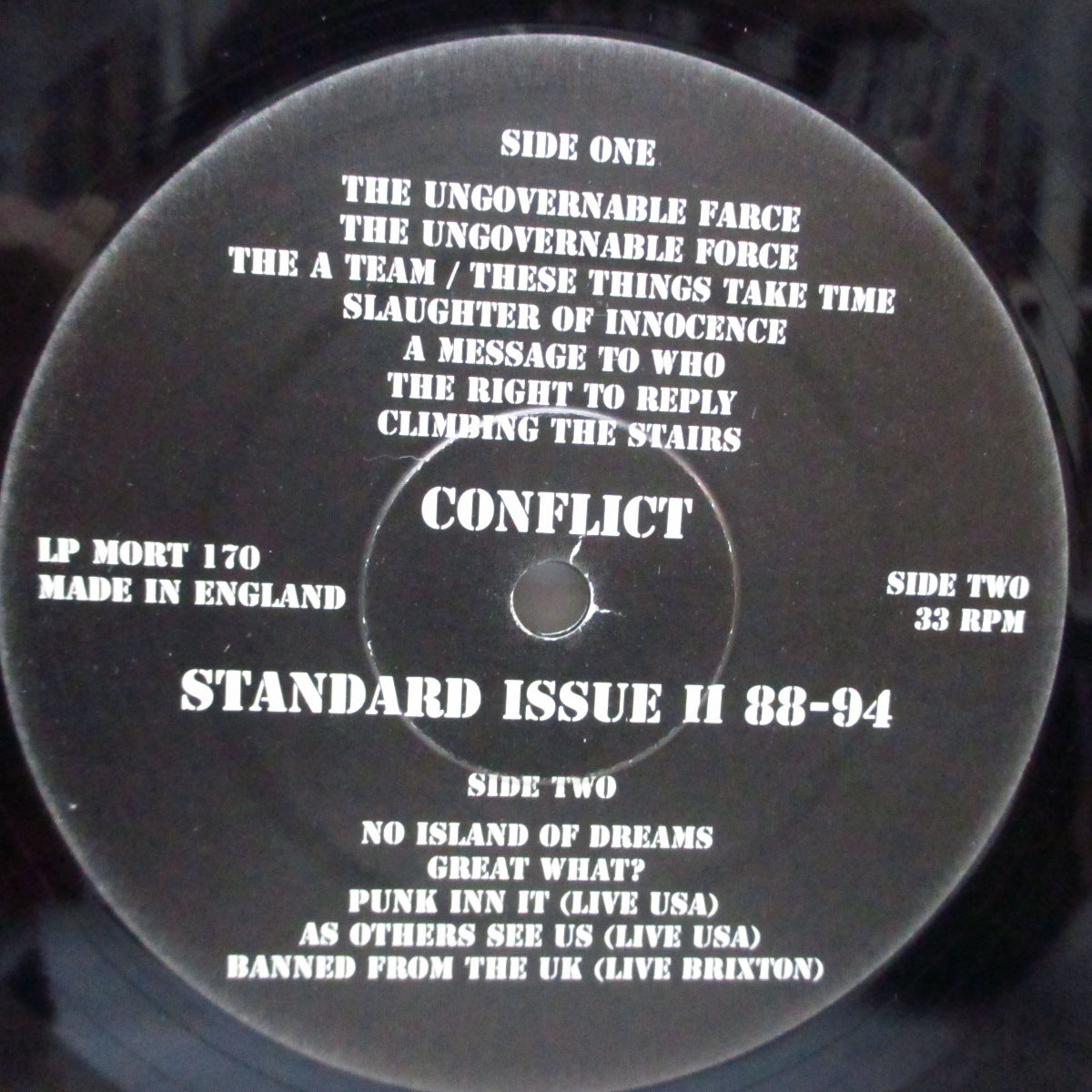 CONFLICT (コンフリクト)  - Standard Issue ll 88-94 (UK オリジナル LP) ベスト盤第二弾、全12曲！