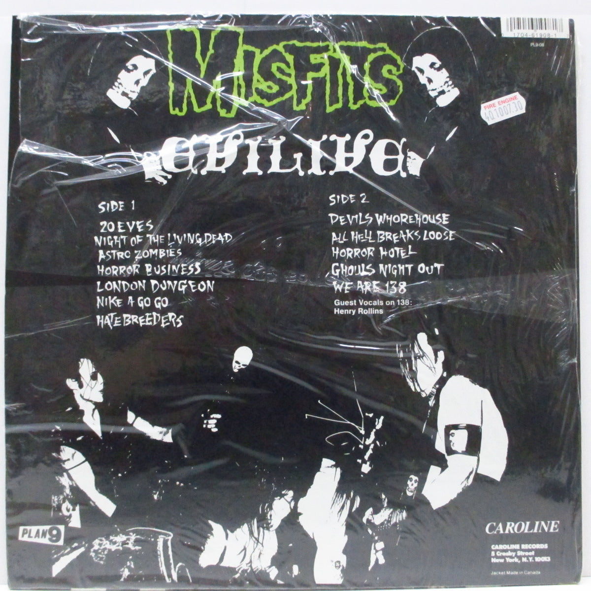 MISFITS (ミスフィッツ)  - Evilive (US '87 初回オリジナル「光に透かすと赤茶色盤」LP ) 近年稀な美品！