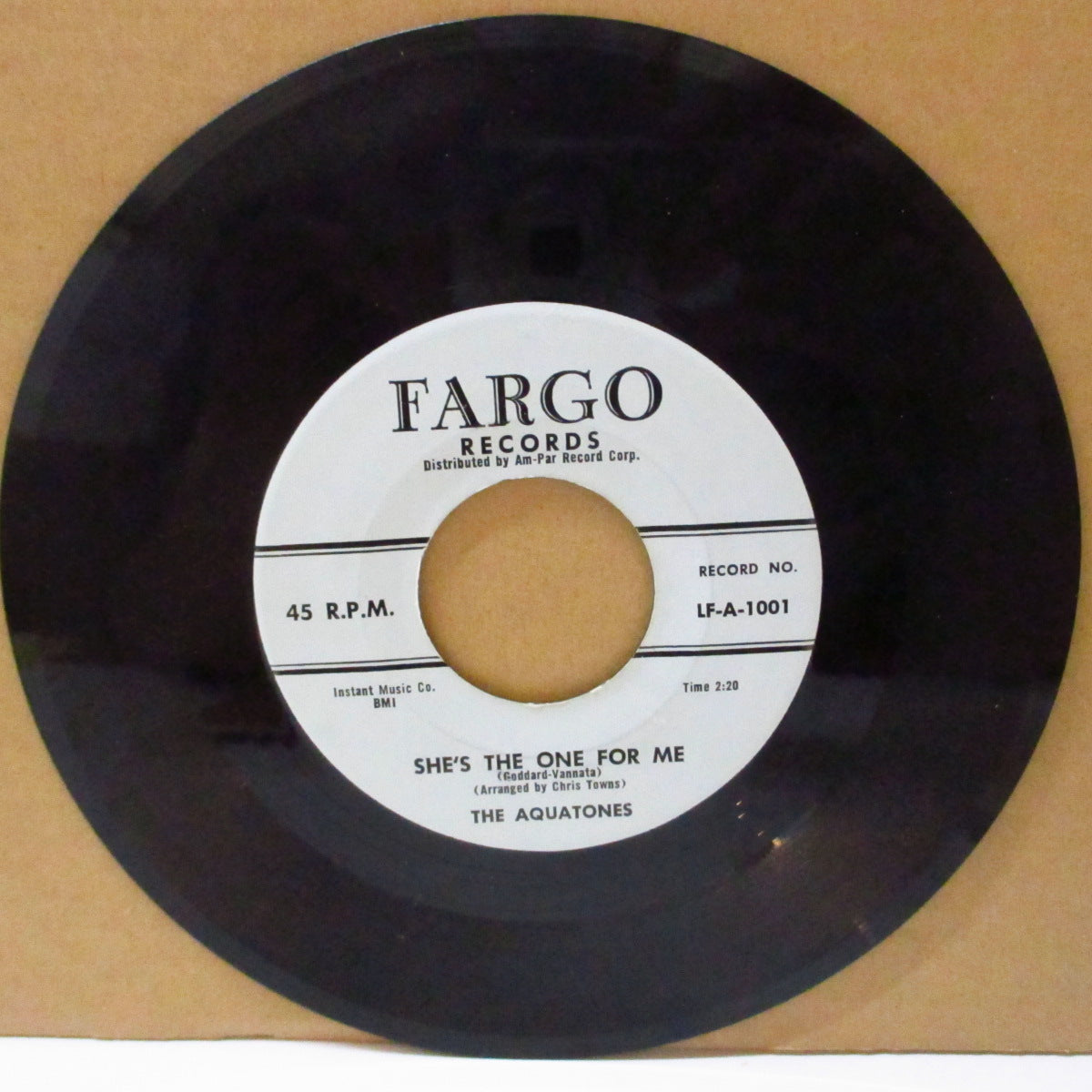 AQUATONES (ジ・アクアトーンズ)  - She's The One For Me / You (US '58 セカンドプレス「Am-Par社流通記載水色ラベ」7インチ) アップテムポ・ドゥワップ+極上バラッド