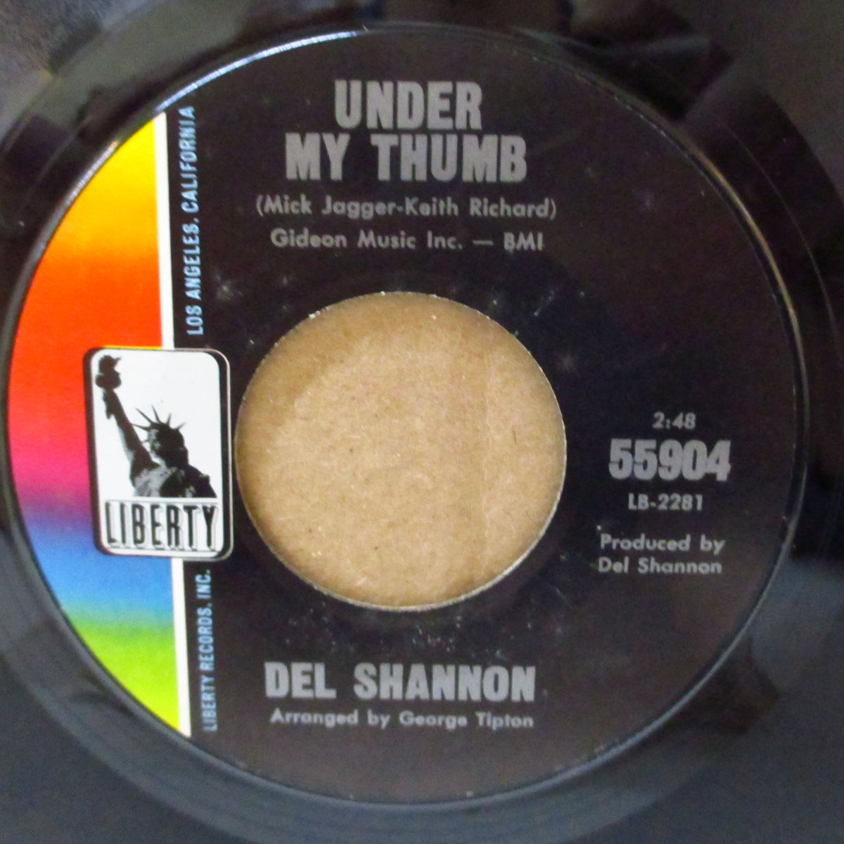 DEL SHANNON (デル・シャノン)  - Under My Thumb (US '66 オリジナル7インチ)ストーンズ名曲の絶妙カバー！